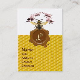 TARJETA DE VISITA HONEY BEE, BEEKEEPER BROWN WAX SEAL MONOGRAM