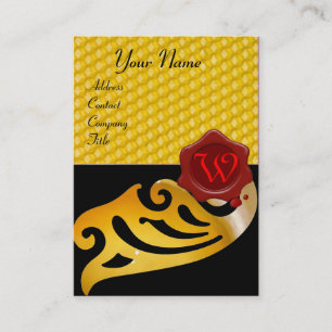 TARJETA DE VISITA HONEY BEE, BEEKEEPER RED WAX SEAL MONOGRAM
