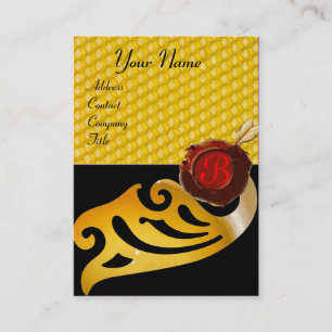 TARJETA DE VISITA HONEY BEE, BEEKEEPER RED WAX SEAL MONOGRAM