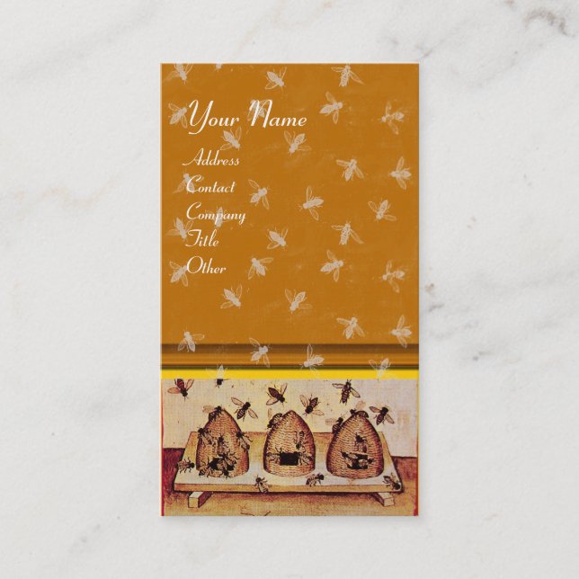 TARJETA DE VISITA HONEY BEE, BEEKEEPING (Anverso)