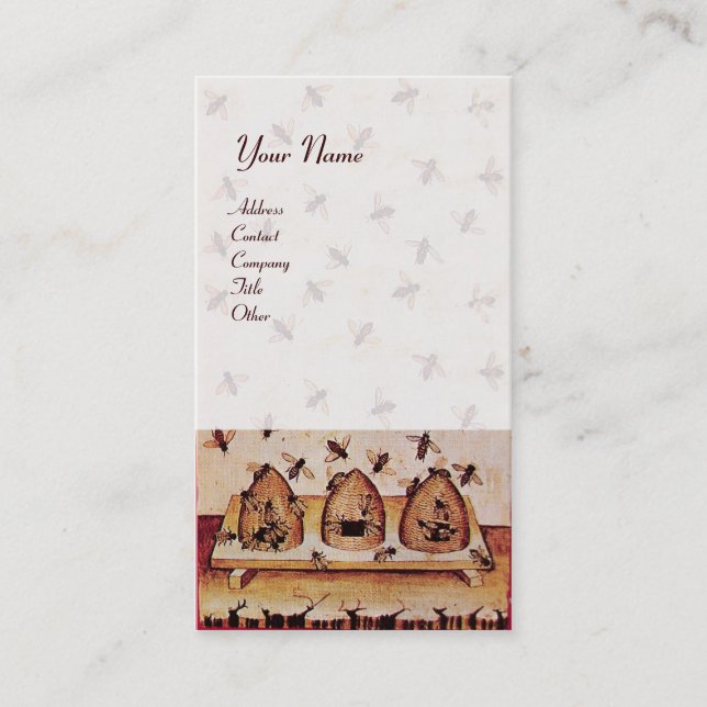 TARJETA DE VISITA HONEY BEE, BEEKEEPING (Anverso)