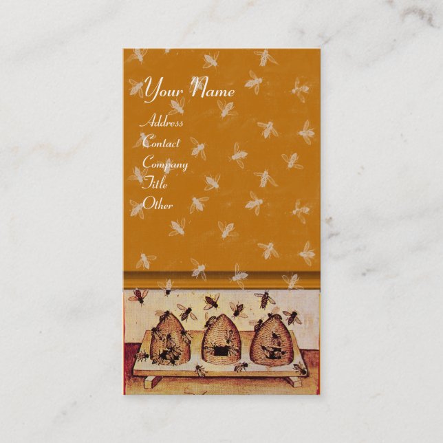 TARJETA DE VISITA HONEY BEE, BEEKEEPING (Anverso)