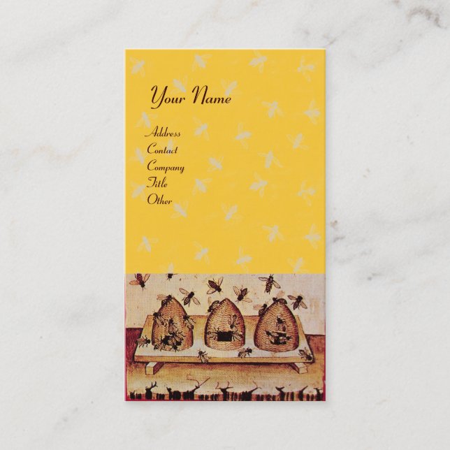 TARJETA DE VISITA HONEY BEE, BEEKEEPING (Anverso)