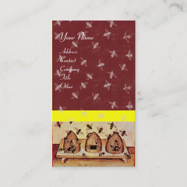 TARJETA DE VISITA HONEY BEE, BEEKEEPING (Anverso)