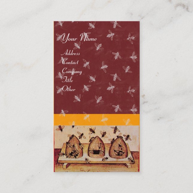 TARJETA DE VISITA HONEY BEE, BEEKEEPING (Anverso)