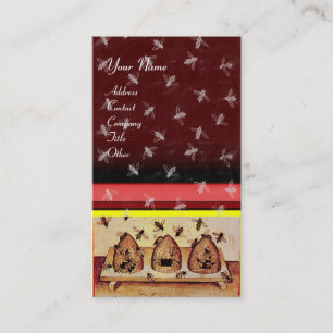 Tarjeta De Visita HONEY BEE, BEEKEEPING, rojo