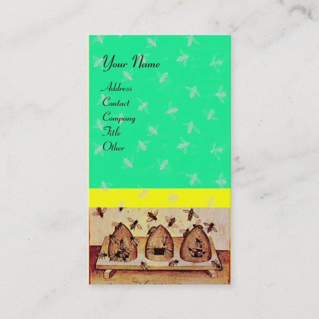 Tarjeta De Visita HONEY BEE, MANTENIMIENTO DE AGUA, verde (Anverso)