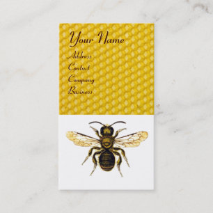 Tarjeta De Visita HONEY BEE RED WAX SEAL MONOGRAM BEEKEEPER,Eggshell