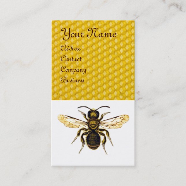 TARJETA DE VISITA HONEY BEE ROJO BEEKEEPER BROWN WAX SEAL MONOGRAM (Anverso)