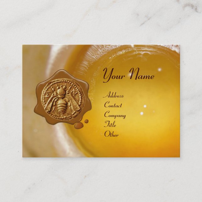 TARJETA DE VISITA HONEY BEE WAX SEAL, APIARISTA DE MANTENIMIENTO DE  (Anverso)