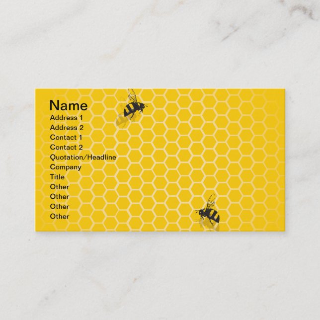 Tarjeta De Visita Honey Comb (Anverso)