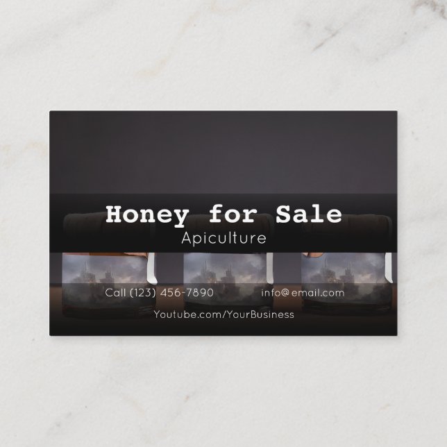 Tarjeta De Visita Honey for Sale Apicultura Business Company (Reverso)