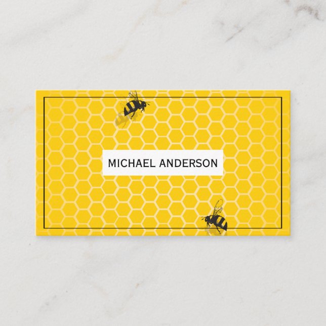 Tarjeta De Visita Honeycomb / Abejas (Anverso)