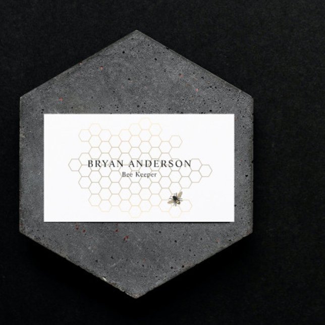 Tarjeta De Visita Honeycomb Bee Keeper (Subido por el creador)
