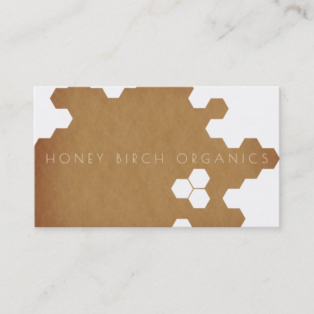 Tarjeta De Visita Honeycomb orgánico | Negocio natural (Anverso)