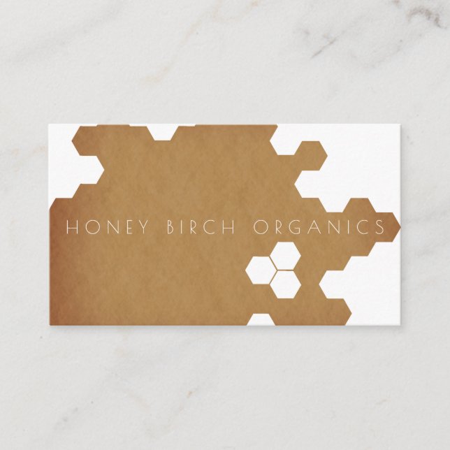 Tarjeta De Visita Honeycomb orgánico | Negocio natural (Anverso)