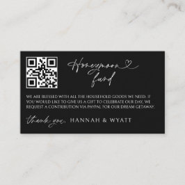 Tarjeta De Visita Honeymoon Gift Request Wedding Enclosure Scan Card