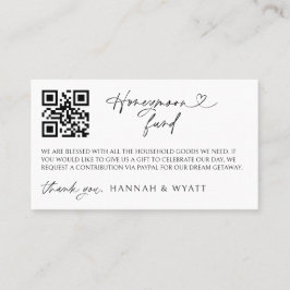 Tarjeta De Visita Honeymoon Gift Request Wedding Enclosure Scan Card