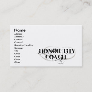 Tarjeta De Visita Honre a Thy coche
