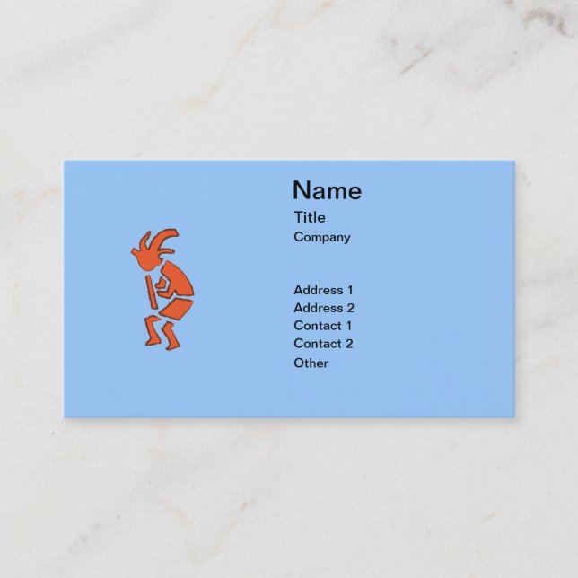 Tarjeta De Visita Hopi Flute Player - Diseño del Suroeste de la Indi (Anverso)