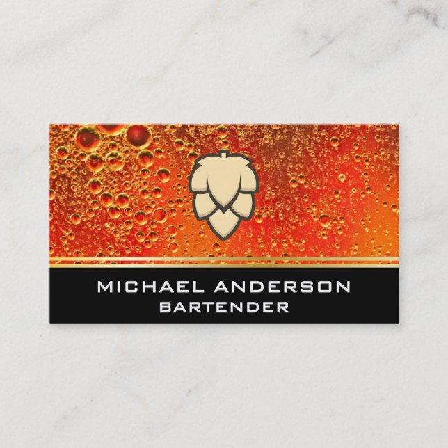 Tarjeta De Visita Hops | Trigo Bud | Amber Ale Beer (Anverso)