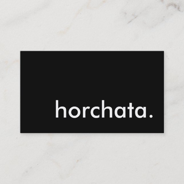 Tarjeta De Visita horchata. (Anverso)
