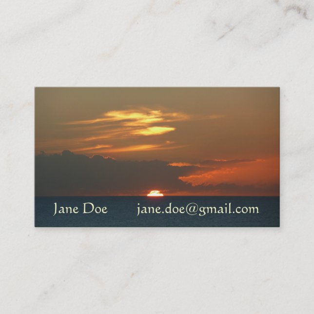 Tarjeta De Visita Horizon Sunset Colorous Seascape Photography (Anverso)