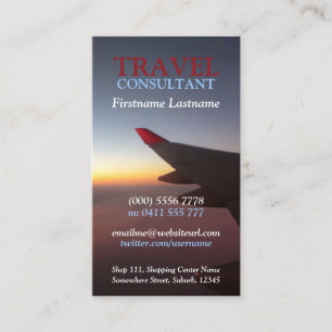 Tarjeta De Visita Horizon Travel Flight