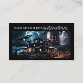 Tarjeta de visita horizontal Dee Paranormal con fo