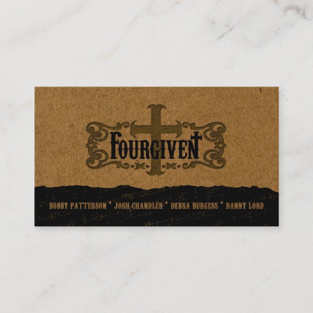 Tarjeta de visita horizontal regular de FOURGIVEN (Anverso)