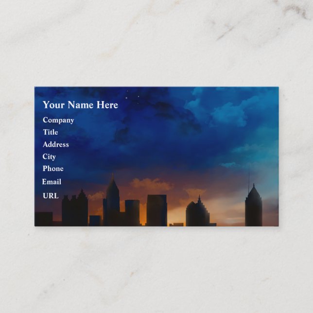 TARJETA DE VISITA HORIZONTE DE ATLANTA GEORGIA (Anverso)