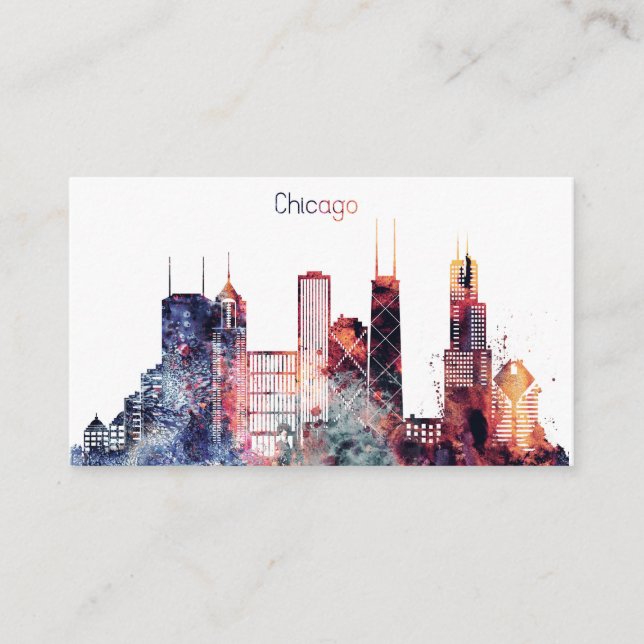 Tarjeta De Visita Horizonte de la ciudad de Chicago (Anverso)
