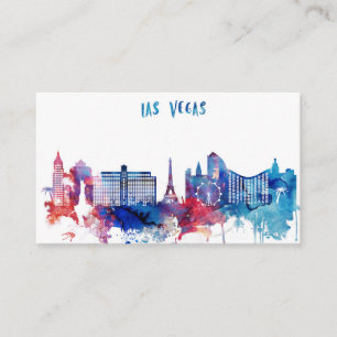 Tarjeta De Visita Horizonte de Las Vegas de la acuarela