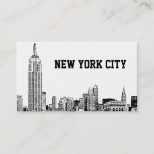 Tarjeta De Visita Horizonte de NYC Grabado 01