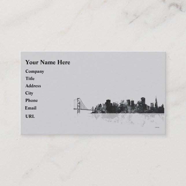 TARJETA DE VISITA HORIZONTE DE SAN FRANCISCO (Anverso)