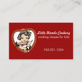 Tarjeta De Visita Hornada triguena del chica del vintage que cocina