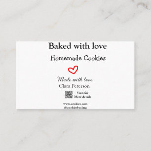 Tarjeta De Visita Horneado con galletas caseras de amor añade QR hec