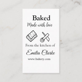 Tarjeta De Visita Horneado con la panadería de amor el negocio agreg