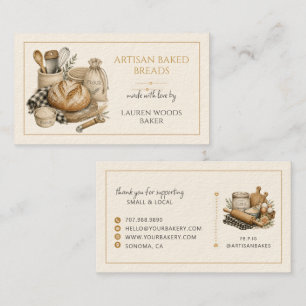 Tarjeta De Visita Horno de Pan Artesanal Utensilios de Panadería