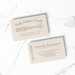 Tarjeta De Visita Horno de panadería de comida casera Beige Blush