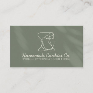Tarjeta De Visita Horno de panadería de comida casera Sage Ivory