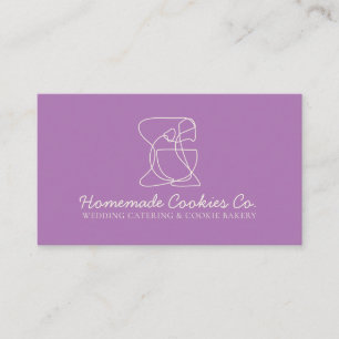 Tarjeta De Visita Horno de panadería de comida casera simple púrpura
