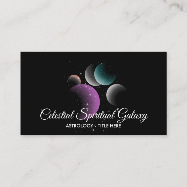 Tarjeta De Visita Horóscopo Espacial de la Galaxia Celeste (Anverso)