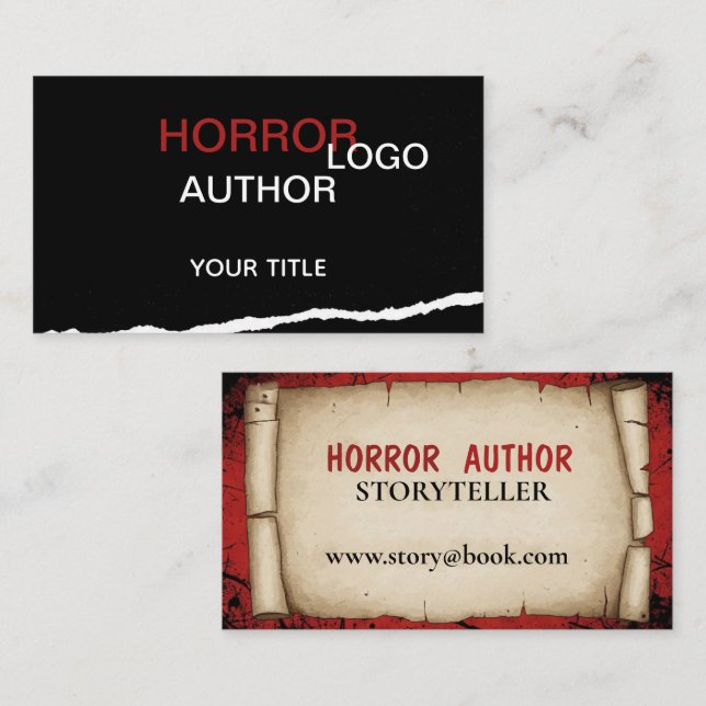 Tarjeta De Visita Horror Author Business Card (Anverso / Reverso)