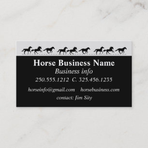 Tarjeta De Visita Horse Business Boarding Stables Lecciones de Viaje