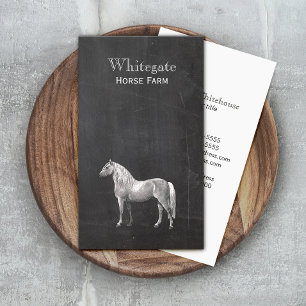 Tarjeta De Visita Horse Equestrian Rustic Black Business Card