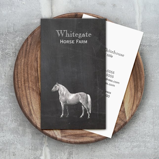 Tarjeta De Visita Horse Equestrian Rustic Black Business Card (Subido por el creador)