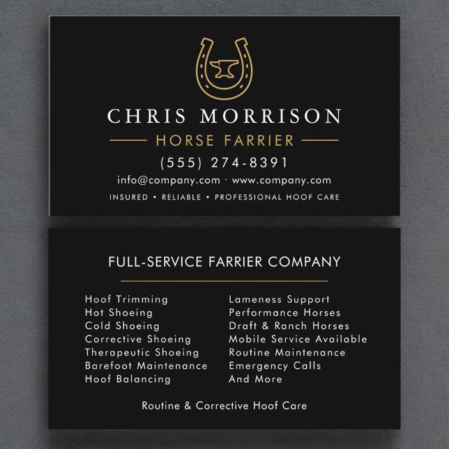 Tarjeta De Visita Horse Farrier  (Subido por el creador)