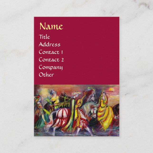 Tarjeta De Visita HORSE RIDERS, MÚSICA EN Fantasía NOCTURNA (Anverso)