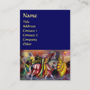 Tarjeta De Visita HORSE RIDERS,MÚSICA EN LA NOCHE Fantasía Azul